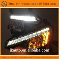 New Arrival With Yellow Trun Signal LED DRL Light Super Quality Daytime Running Light LED for Peugeot 508