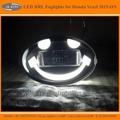 New Arrival 2-in-1 Projector Lens LED DRL Fog Lights for Honda Vezel High Quality LED Foglights for Honda Vezel 2015-ON