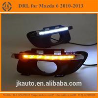 With Yellow Turn Signal High Power LED DRL Super Quality Daytime Running Light for Mazda 6 2011-2013