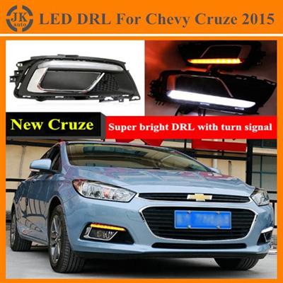 New Arrival Hot Sale LED DRL for Chevrolet Cruz Super Bright LED Daytime Running Lights for Chevy Cruze 2015 with turn signal