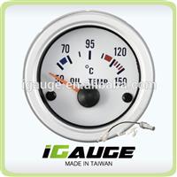 52mm gauge for yacht white Oil Temp Gauge with sensor for marine