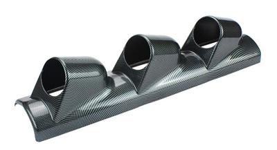 52mm Universal 3 Hole Left Hand Drive, Auto Car A Pillar Carbon Fiber Triple Gauge Holder, Gauge Pod Auto Car Meter