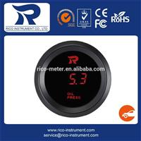 52mm Automobile Gauge Clear Lens Digital Red LED Oil Pressure Gauge