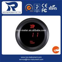 52mm Automobile Gauge Clear Lens Digital Red LED Oil Temperature Gauge