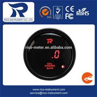 52mm automobile Gauge Red LED Digital Oil Pressure Gauge BAR