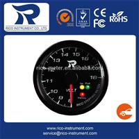 Rico 60mm clear lens white LED car analog stepping motor Voltmeter