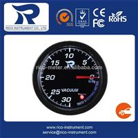 Rico 52mm clear lens white LED stepping motor meter Vacuum Gauge