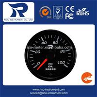 45mm car automobile clear lens white LED PSI Oil Pressure Gauge