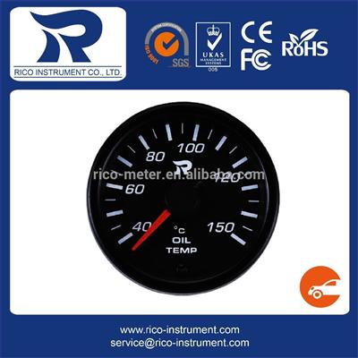 45mm clear lens white led Celcius electrical Oil Temperature Gauge