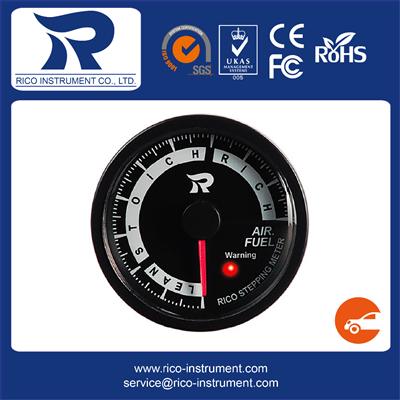 Rico 60mm clear lens white LED electric stepping motor Air fuel Ratio Gauge