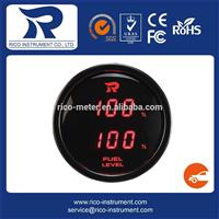 52mm Automobile Gauge Digital Red LED - Dual Display Fuel Level Gauge