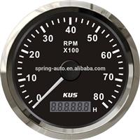 Best price!!! 85mm Tachometer gauge tacho black faceplate stainless steel bezel boat car tachometer 0-8000rpm for gas engine