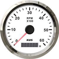 Best price!!! 85mm Tachometer gauge tacho white faceplate stainless steel bezel boat car tachometer 0-6000rpm for gas engine