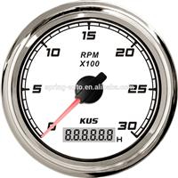 Tachometer white faceplate 316 stainless steel bezel boat car tachometer 0-3000rpm