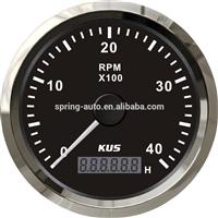 Best price 85mm/ 3-3/8" black faceplate stainless steel bezel boat car tachometer 0-4000rpm for diesel engine