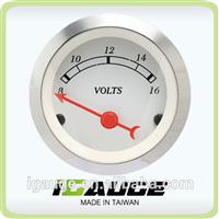 Classic Gauges 52mm white face convex glass lens voltage gauge