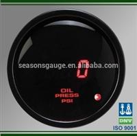Automotive Digital Smoke LED Oil Pressure Gauge with Warning Light and Pressure Sensor