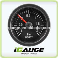 52mm Black Face White LED Electrical Boost Gauge for Boat