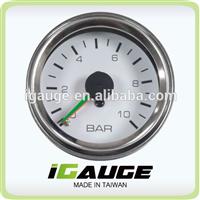 52mm White Face Chrome Rim Mechanical Dual Air Pressure Gauge
