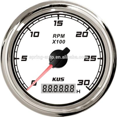 Tachometer white faceplate 316 stainless steel bezel boat car tachometer 0-3000rpm