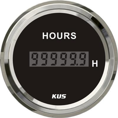 52mm hour meter for car truck boat yacht black faceplate