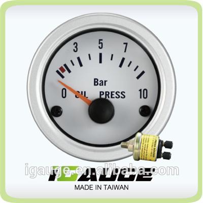 52mm 100% Waterproof UV Protection White Pressure oil Gauge for Marine Boat / Yacht