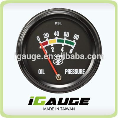 Auto gauge Black Color, 52mm 90' scale Mechanical Gauge, Oil Pressure Gauge