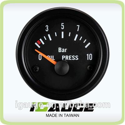 52mm 100% Waterproof UV Protection Black Oil Pressure Gauge for Boat / Yacht