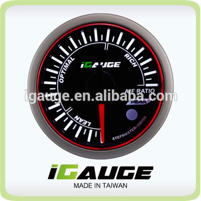 52mm 3 colors LED display auto gauge with warning and peak recall function Electrical AFR Air Fuel Ratio Gauge