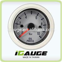 52mm White Face Blue LED Electrical Oil Pressure Gauge for Yacht