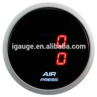 52mm Smoke Lens Digital Red LED dual air pressure gauge/ 52mm dual air pressure gauge include 2 sensors