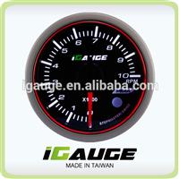 52mm 3 colors LED display auto gauge with warning and peak recall function Electrical Tachometer Gauge