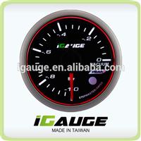 52mm 3 colors LED display auto gauge with warning and peak recall function Electrical Vacuum Gauge