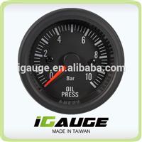 52mm Black Face White LED Electrical Oil Pressure Gauge for Boat