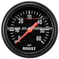 65mm Black Face Liquid Filled Mechanical Boost Gauge for Diesel 0~60PSI