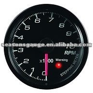 60mm Stepper Motor Auto Tachometer RPM Meter with Warning Light