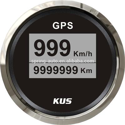 52mm gps velometer, speedometer,digital gps speedometer black faceplate 316 stainless steel bezel for car truck