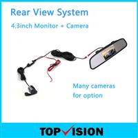 4.3inch Rear View System Mirror Monitor and Camera for option