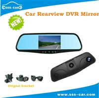 Orignal New 4.3" Car Rearview Mirror 1080P DVR G-sensor +HD Backup Camera