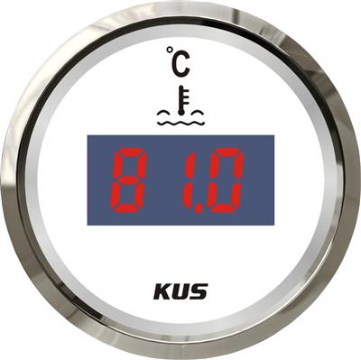hot sales !!! 52mm digital water temperature gauge with temp. sensor white faceplate for marine yatch truck