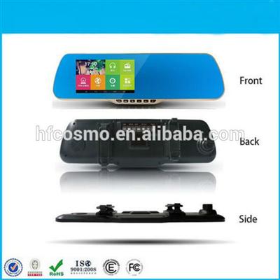 5 inch 1080p hd motion detection bluetooth mp5 car rearview mirror with parking camera