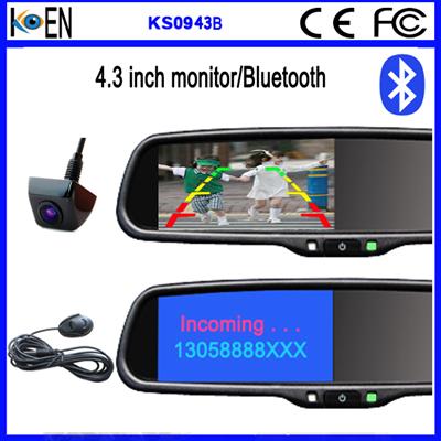 Competitive Price 4.3 Inch Rearview Mirror Transmitter FM Bluetooth Handsfree Car Kit