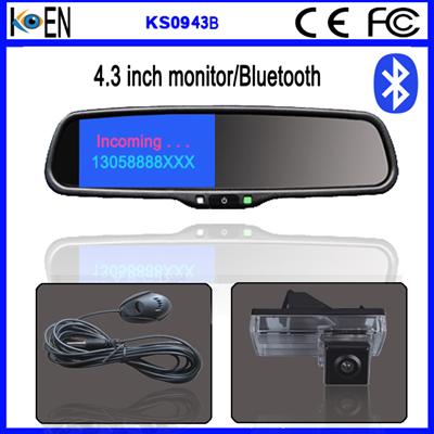 Smart 4.3 Inch Rearview Mirror Bluetooth Transmitter Hands free Phone Call