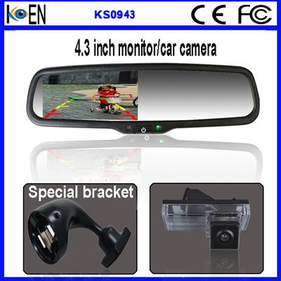 4.3 Inch Monitor Car Auto Rear View Mirror For peugeot 308