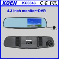 Unviersal 4.3 inch HD Movement Detection Night Vision OEM Rearview Mirror Hidden Car Camera