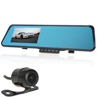 Dual Lens 4.3inch Rear view Mirror DVR car video recorder mirror