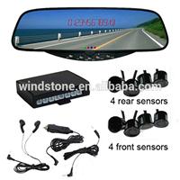 Hot Sale Rear Reversing Sensor Bluetooth Rearview Mirror Handsfree Car Kit With 8 Parking Sensor