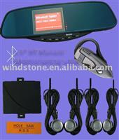 bluetooth rearview mirror, stereo mp3 player with car DVD input, and audio input