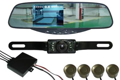 bluetooth rearview mirror with wireless earphone and camera