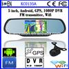 All-in-on FHD 1080p Dual Camera Car DVR Rearview Mirror GPS Andriod